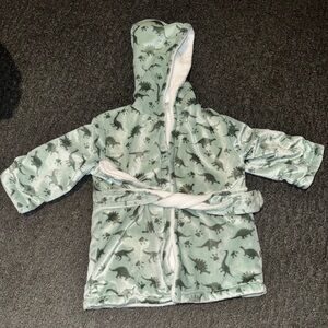 Dinosaur Print Kids Pajamas bath robe  - Green
